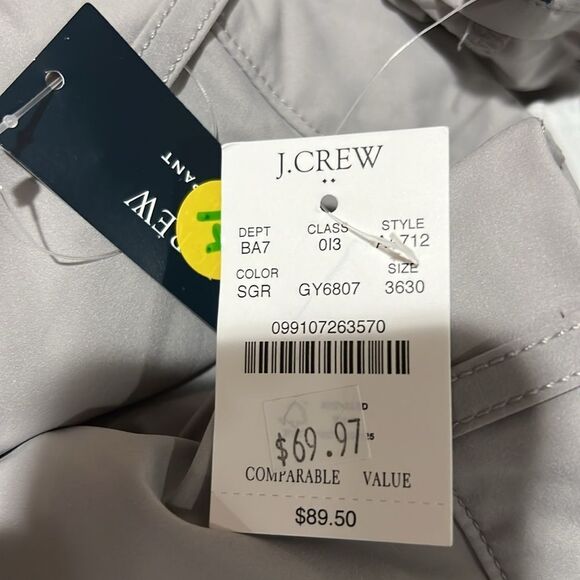 J. Crew Factory AA712 Slim-fit tech chino pant in Scarborough Grey NWT - Picture 7 of 11